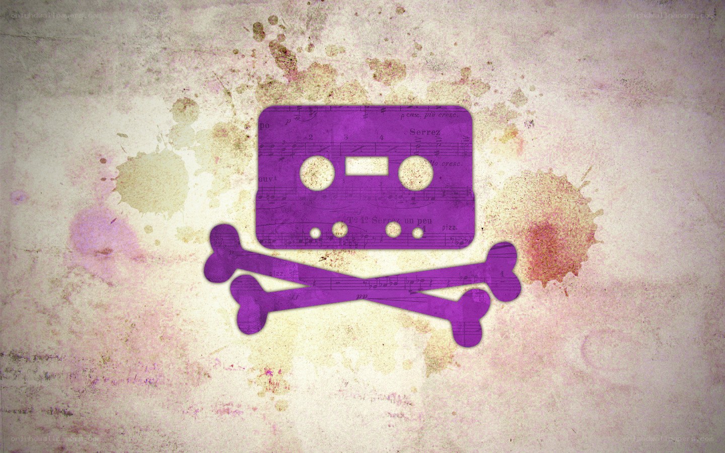 purple cassette skull and crossbones
