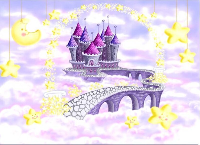Purple Castle in Clouds
