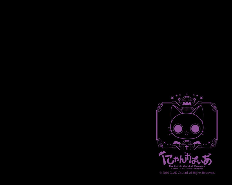 Purple Cat Character — Black