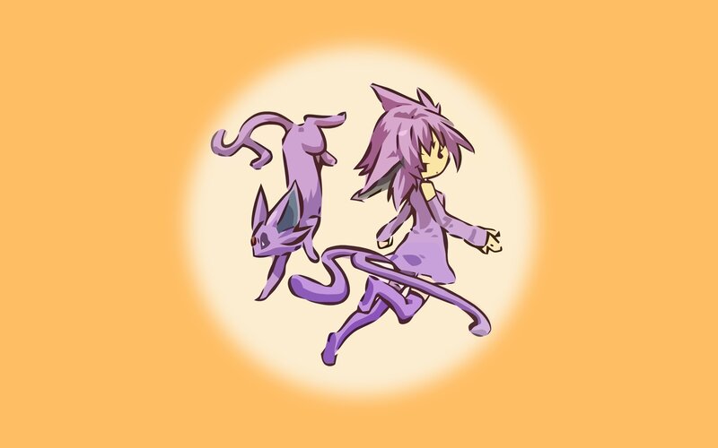 purple cat girl and her partner