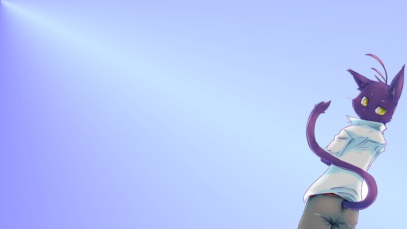 Purple Cat-like Character — Blue