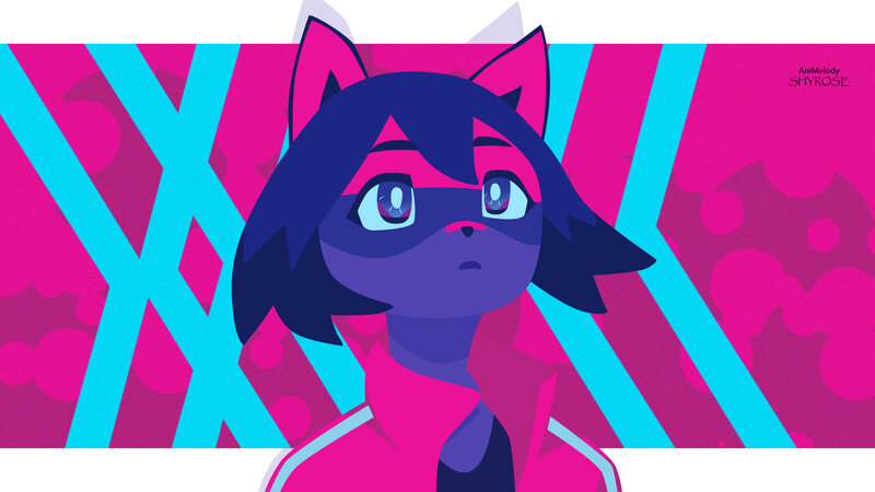 Purple Cat-like Character — Pink