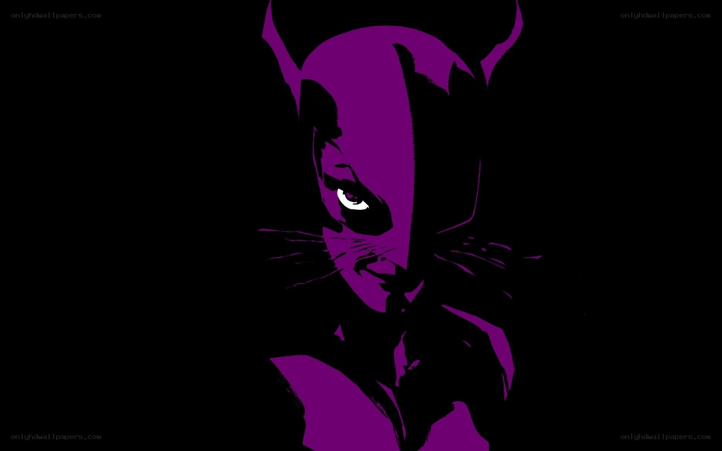 purple cat-like character silhouette