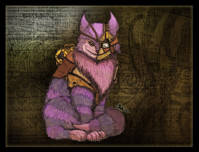 purple cat-like creature