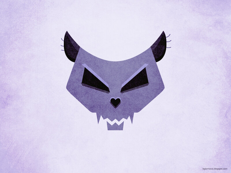 Purple Cat Skull