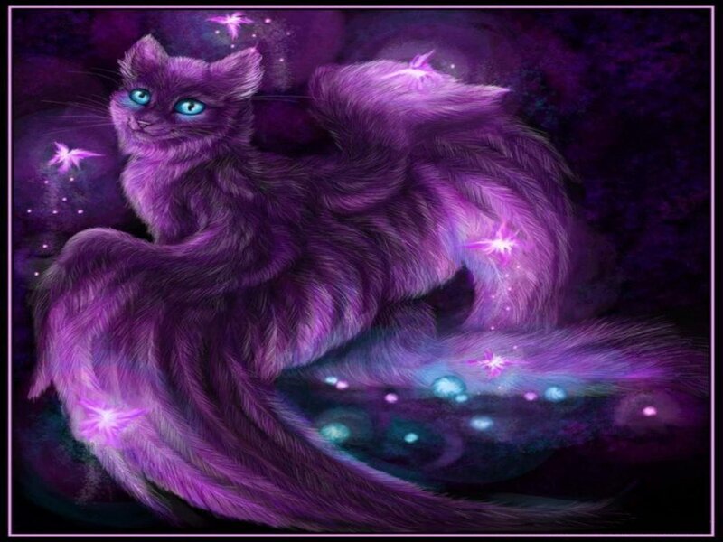 Purple Cat with Wings — Fantasy