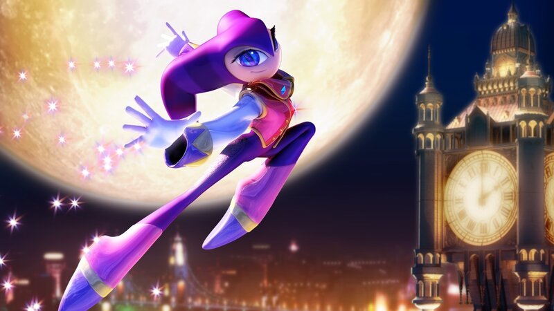 Purple Character Flying — Dramatic