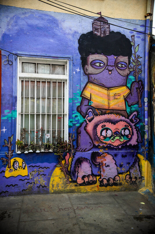 Purple Character Mural