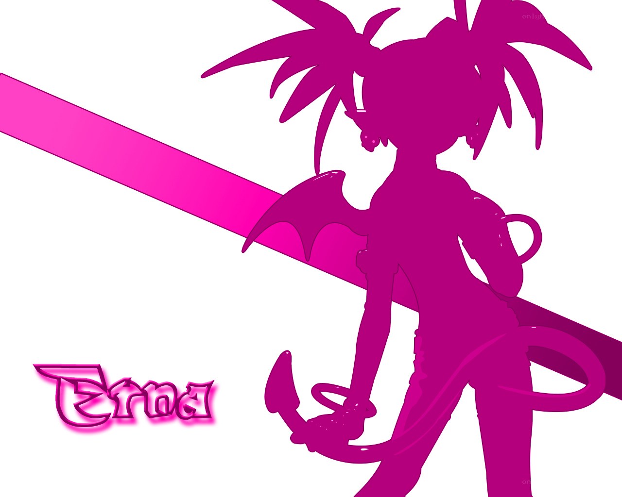 Purple character silhouette