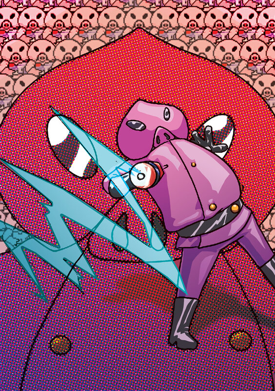 Purple character with lightning attack