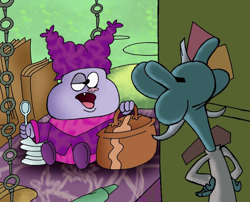 Purple Character with Pot