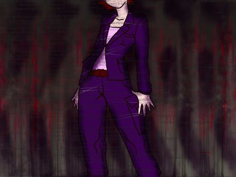purple character with text overlay