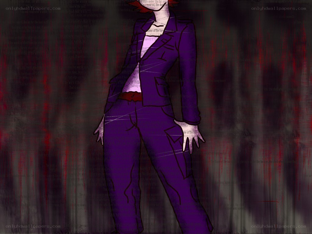 purple character with text overlay