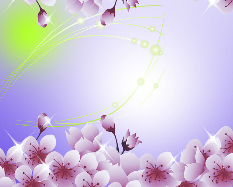 Purple Cherry Blossoms — Serene, Spring, Digital Art