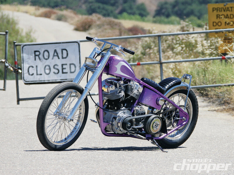 Purple Chopper Motorcycle — Calm