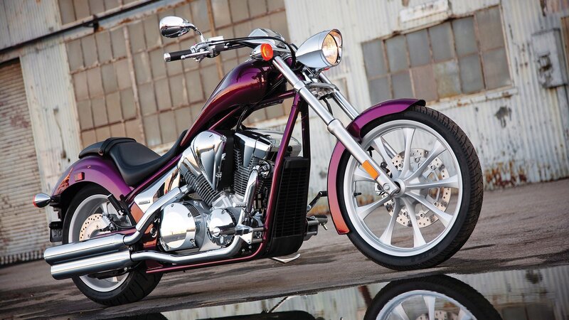 Purple Chopper Motorcycle — Dramatic, Photograph