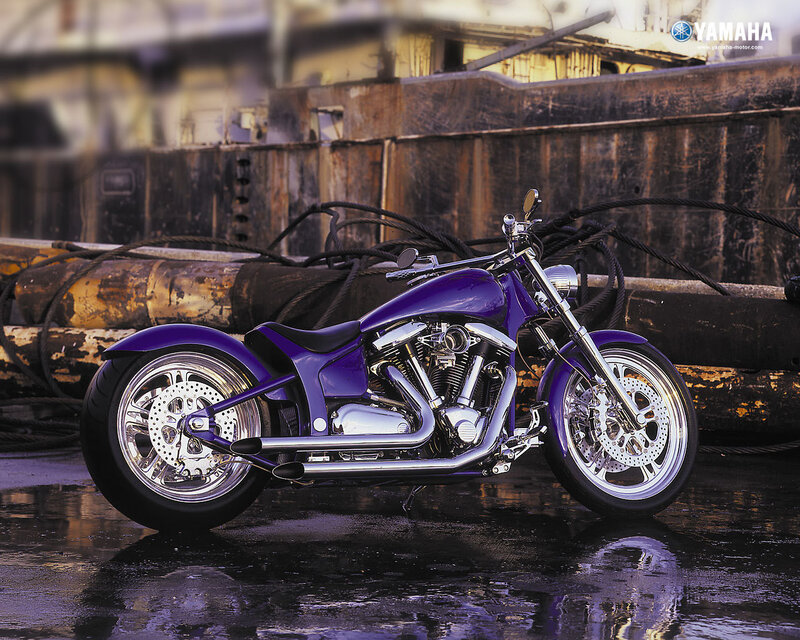 Purple Chopper Motorcycle — Dramatic