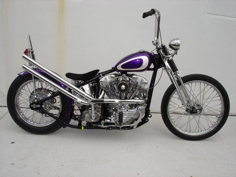 Purple Chopper Motorcycle — Neutral