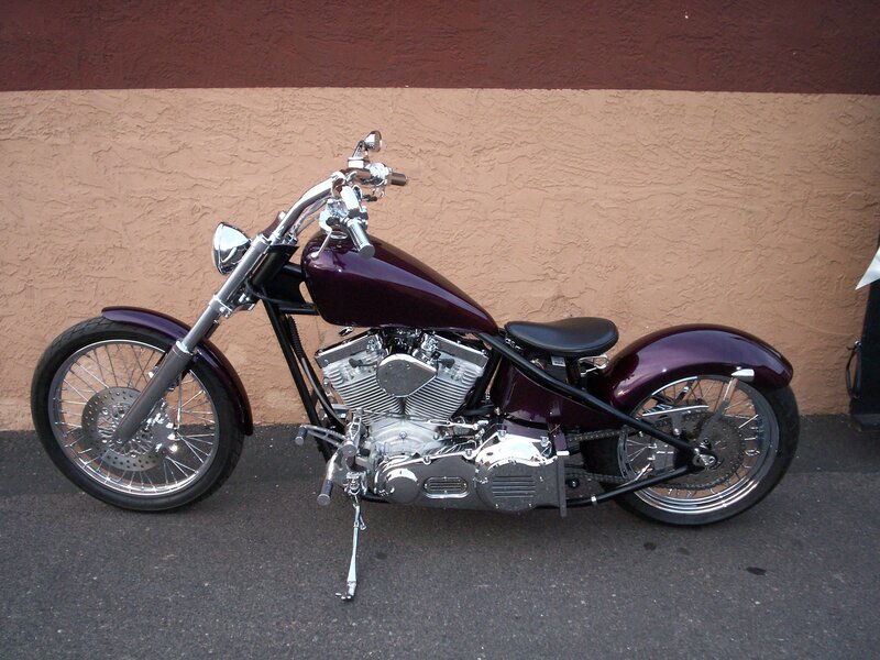 Purple Chopper Motorcycle — Static