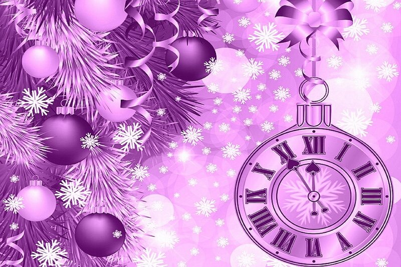 Purple Christmas Clock