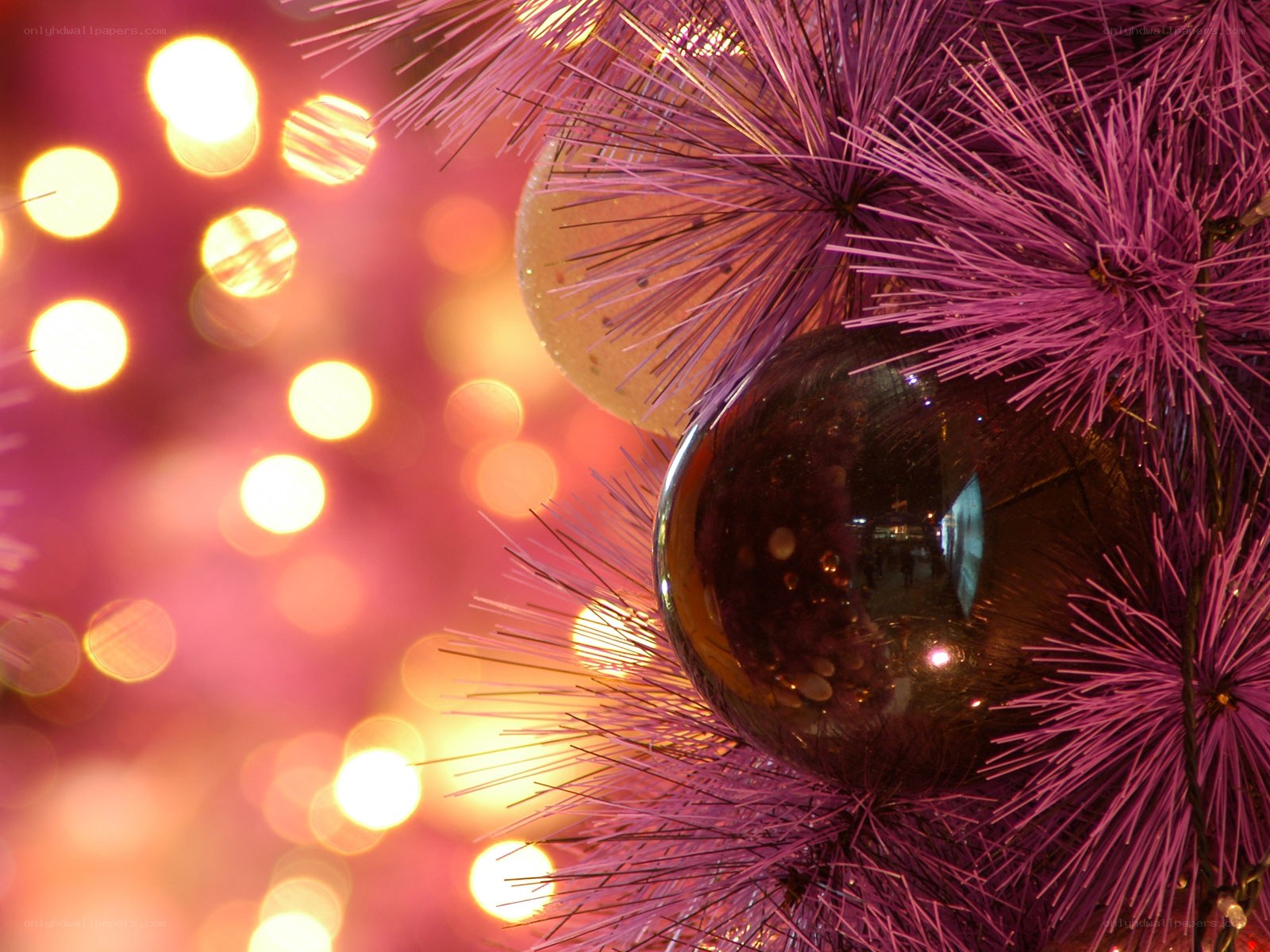 Purple Christmas tree ornaments