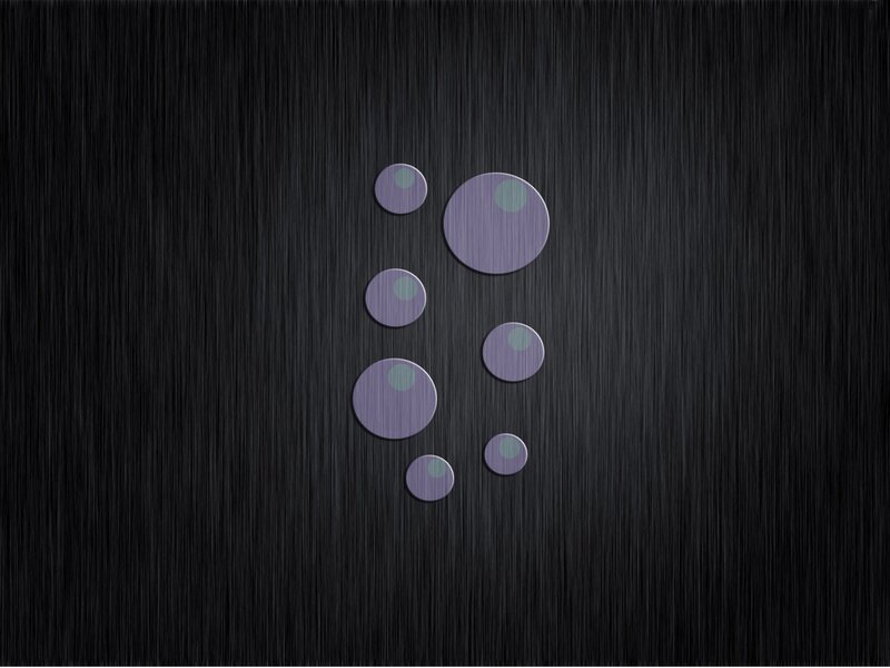 Purple Circles on Black — Minimalist, Abstract