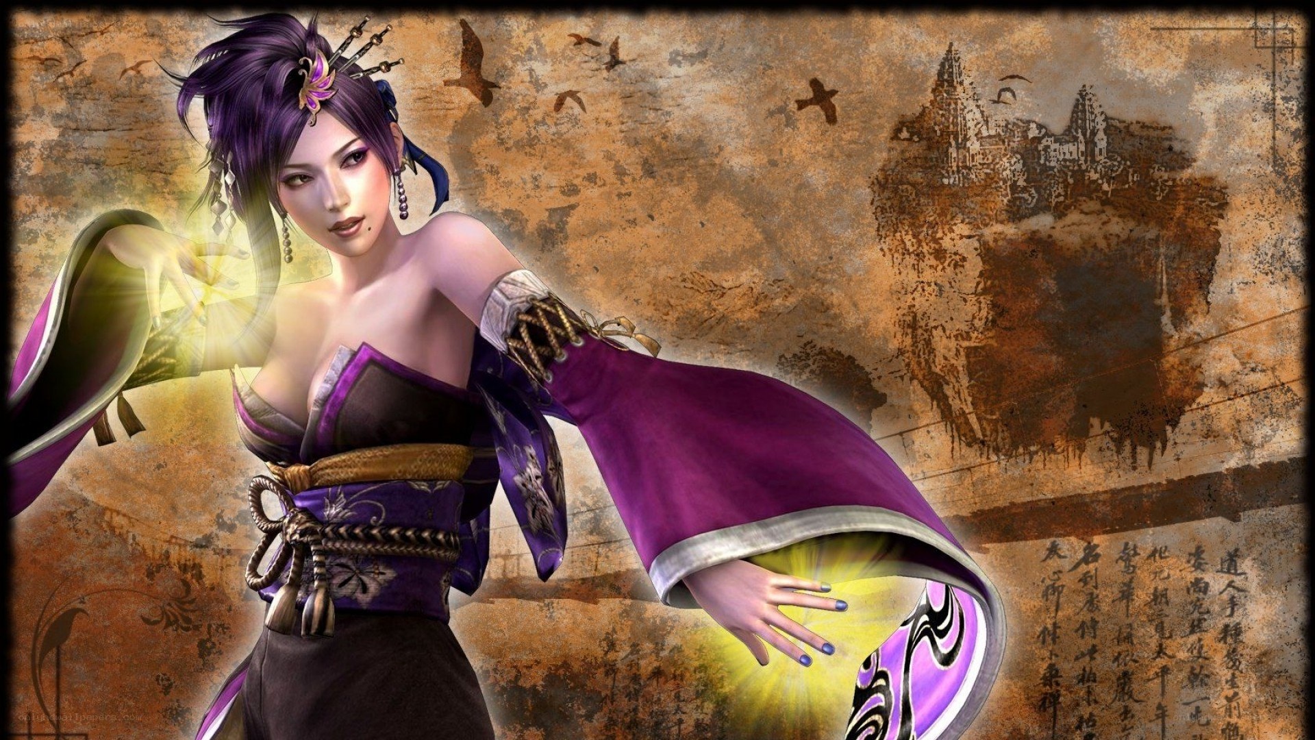 purple-clad female warrior