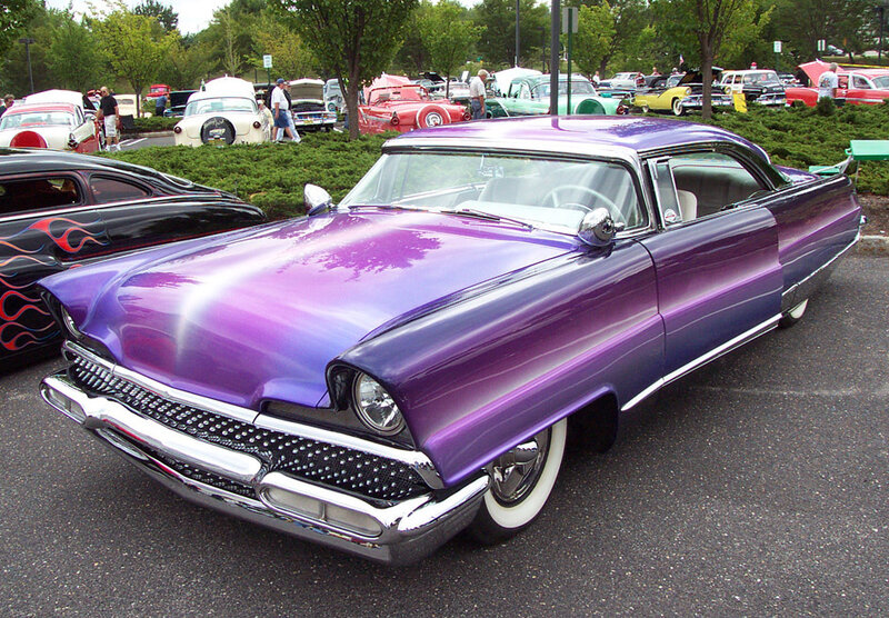 Purple Classic Car — Calm, Afternoon, Photograph, Car Show