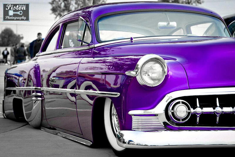 Purple Classic Car — Dramatic, Afternoon