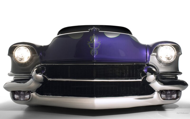 Purple Classic Car — Dramatic, Photograph, Headlights