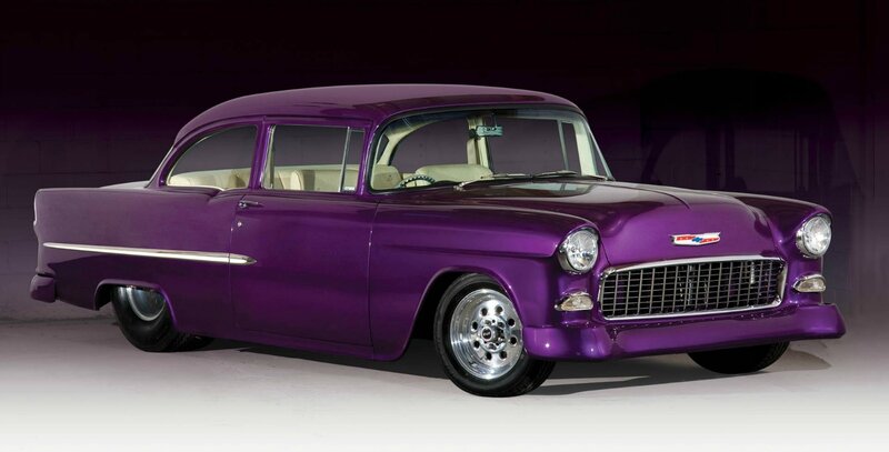 Purple Classic Car — Dramatic, Photograph, Wheels