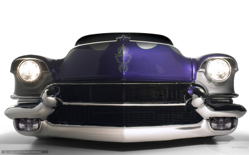 purple classic car front view