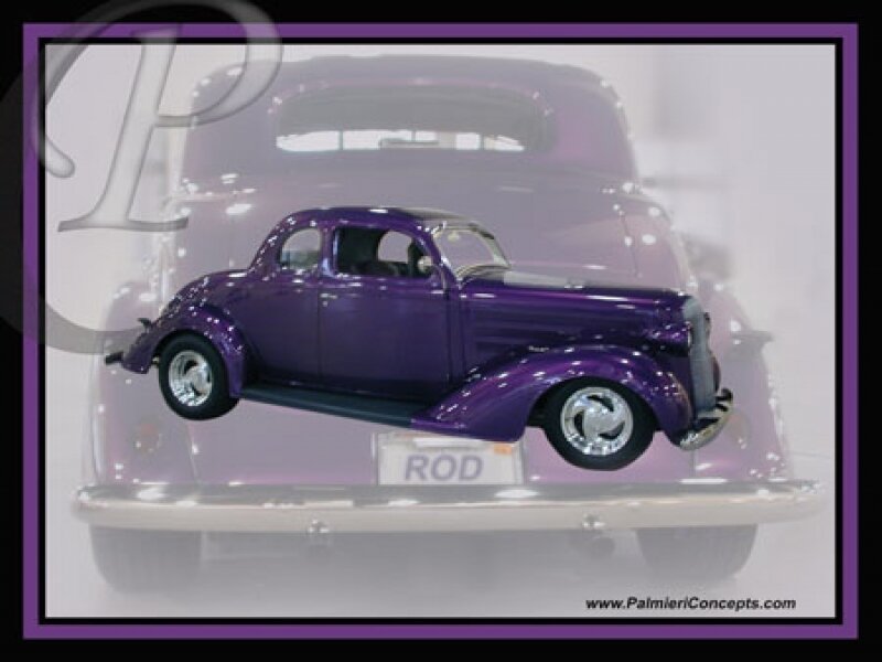 Purple classic car model