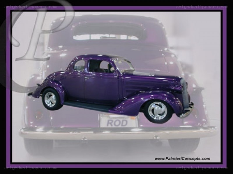 Purple classic car model