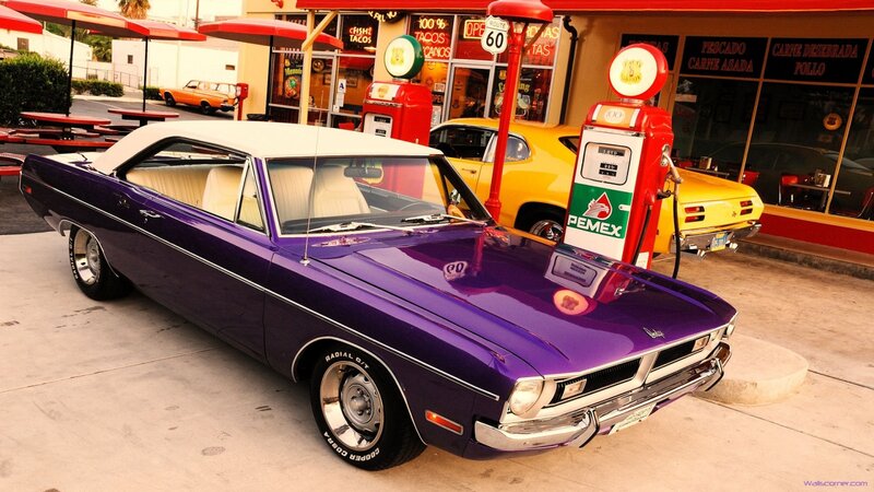 Purple Classic Car — Nostalgic, Afternoon