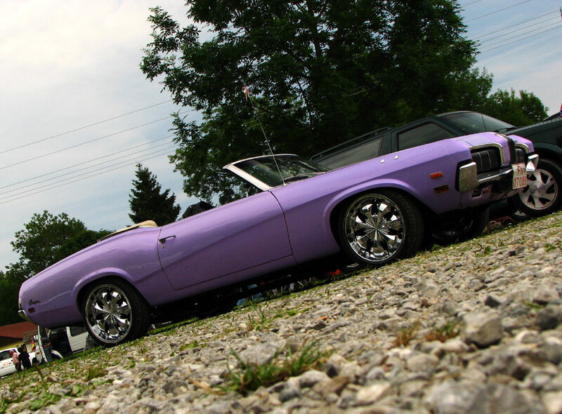 purple classic convertible car