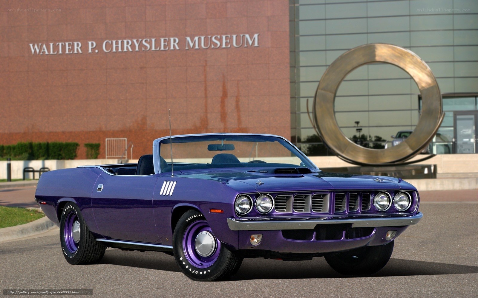 Purple classic convertible car