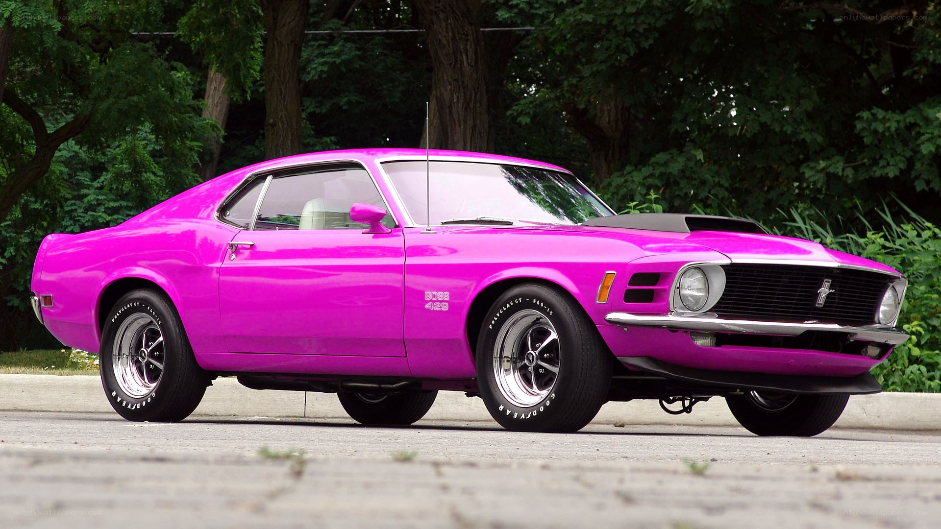 Purple classic muscle car