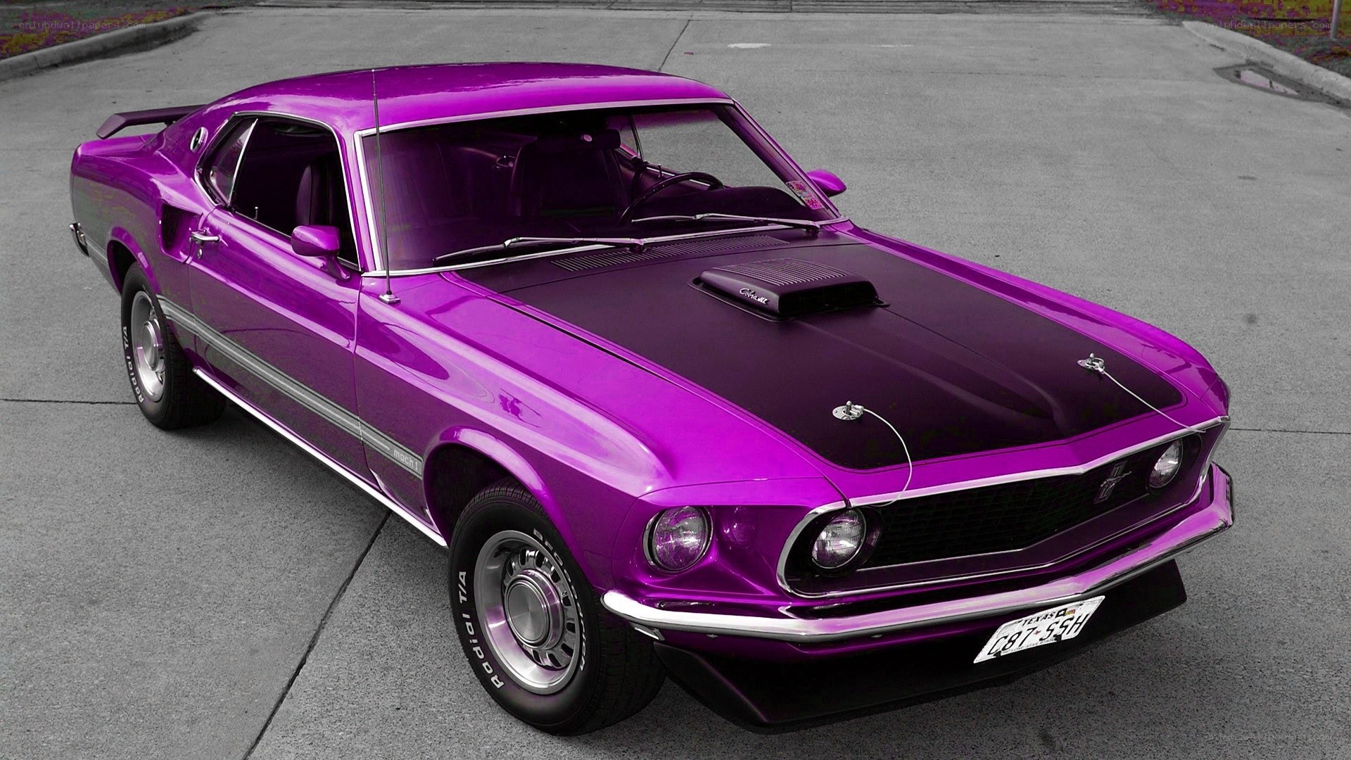 purple classic muscle car