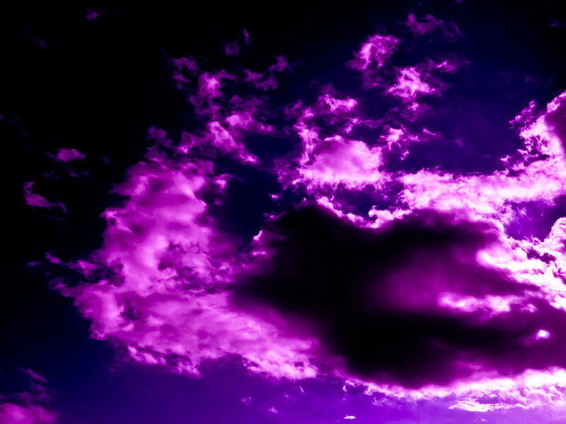 Purple Clouds in Night Sky