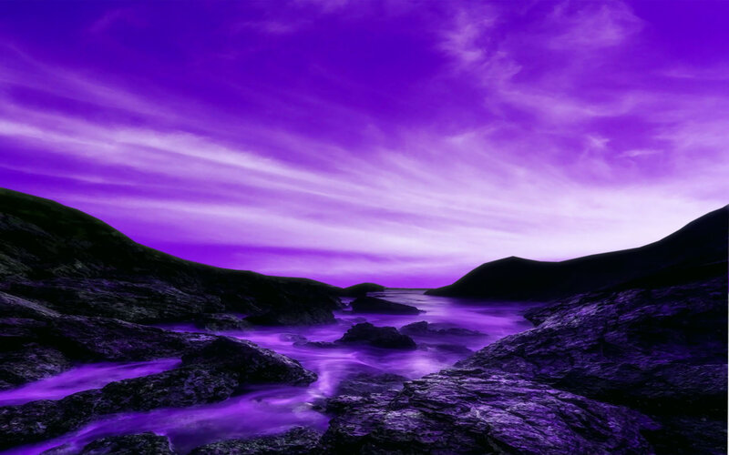 Purple Coastal Landscape