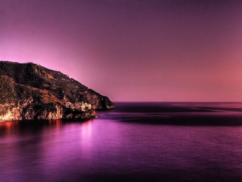 Purple coastal sunset