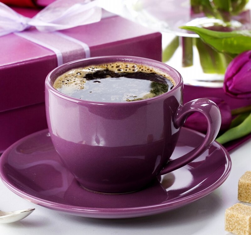 Purple Coffee Cup — Calm, Photograph