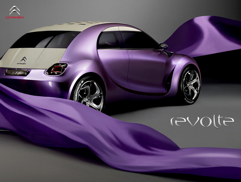 Purple Concept Car — Dramatic, 3d Render, Fabric Drapes