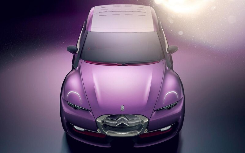 Purple Concept Car — Dramatic, 3d Render, Headlights