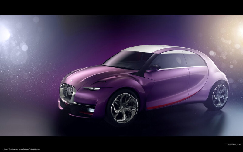 Purple Concept Car — Dramatic, 3d Render, Lights