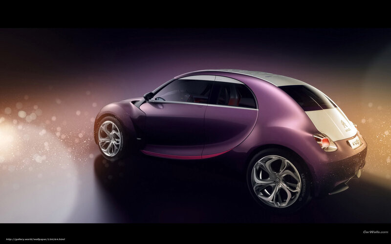 Purple Concept Car — Dramatic, 3d Render, Wheels, Lights