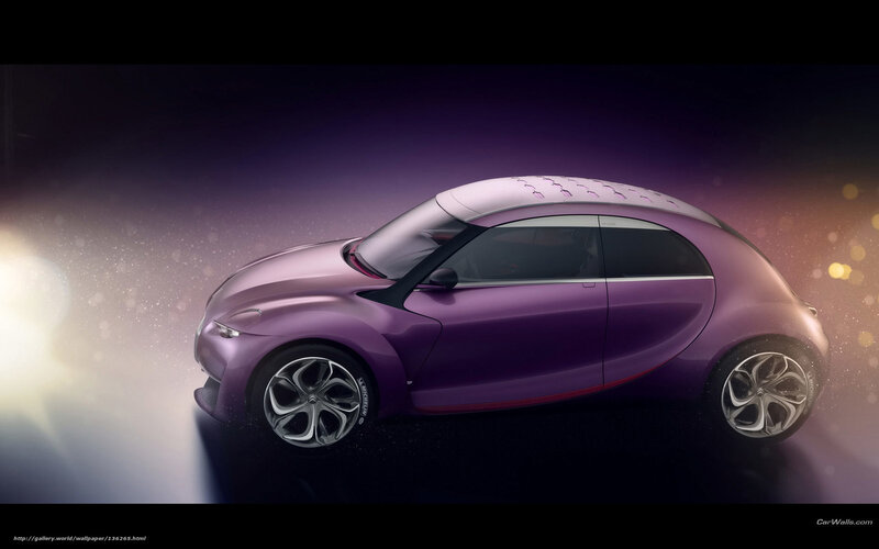 Purple Concept Car — Dramatic, Digital Art, Lights