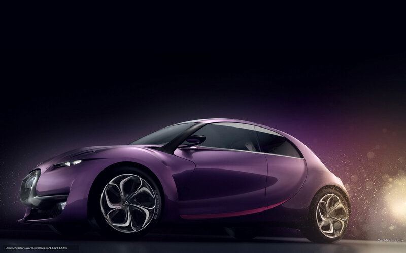 Purple Concept Car — Dramatic, Night