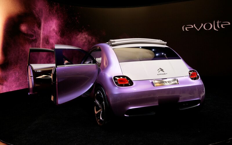 Purple Concept Car — Dramatic, Photograph, Car Door, Back Window